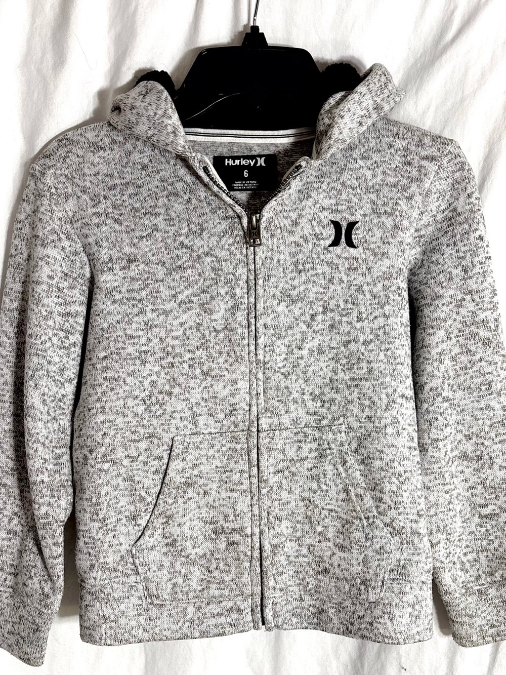Hurley Kids Gray Heather Full-Zip Hoodie